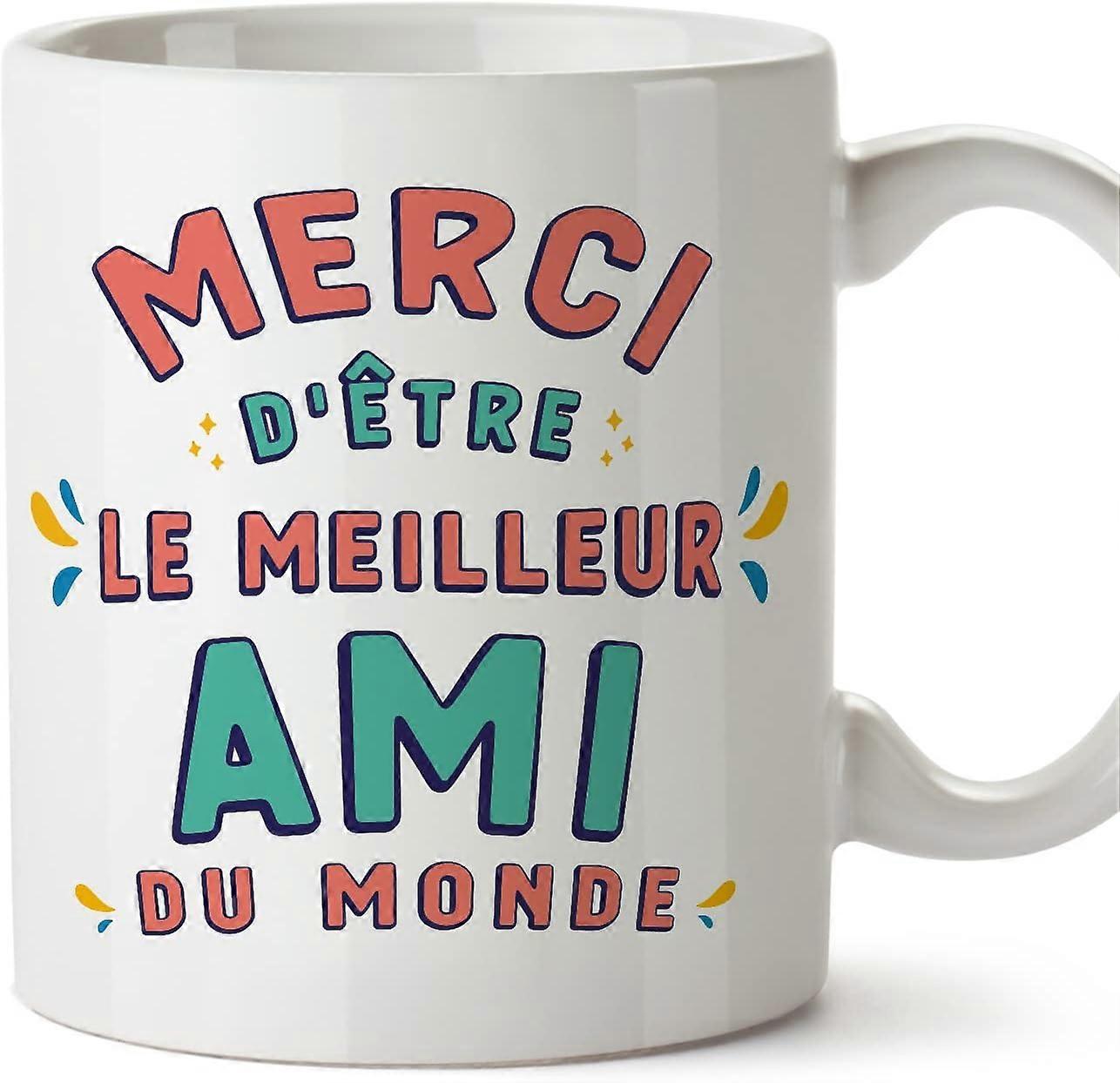 フランスの友人マグカップ Merci d'tre le Meilleur 面白いギフト セラミック 11oz マグカップ デザイン 749