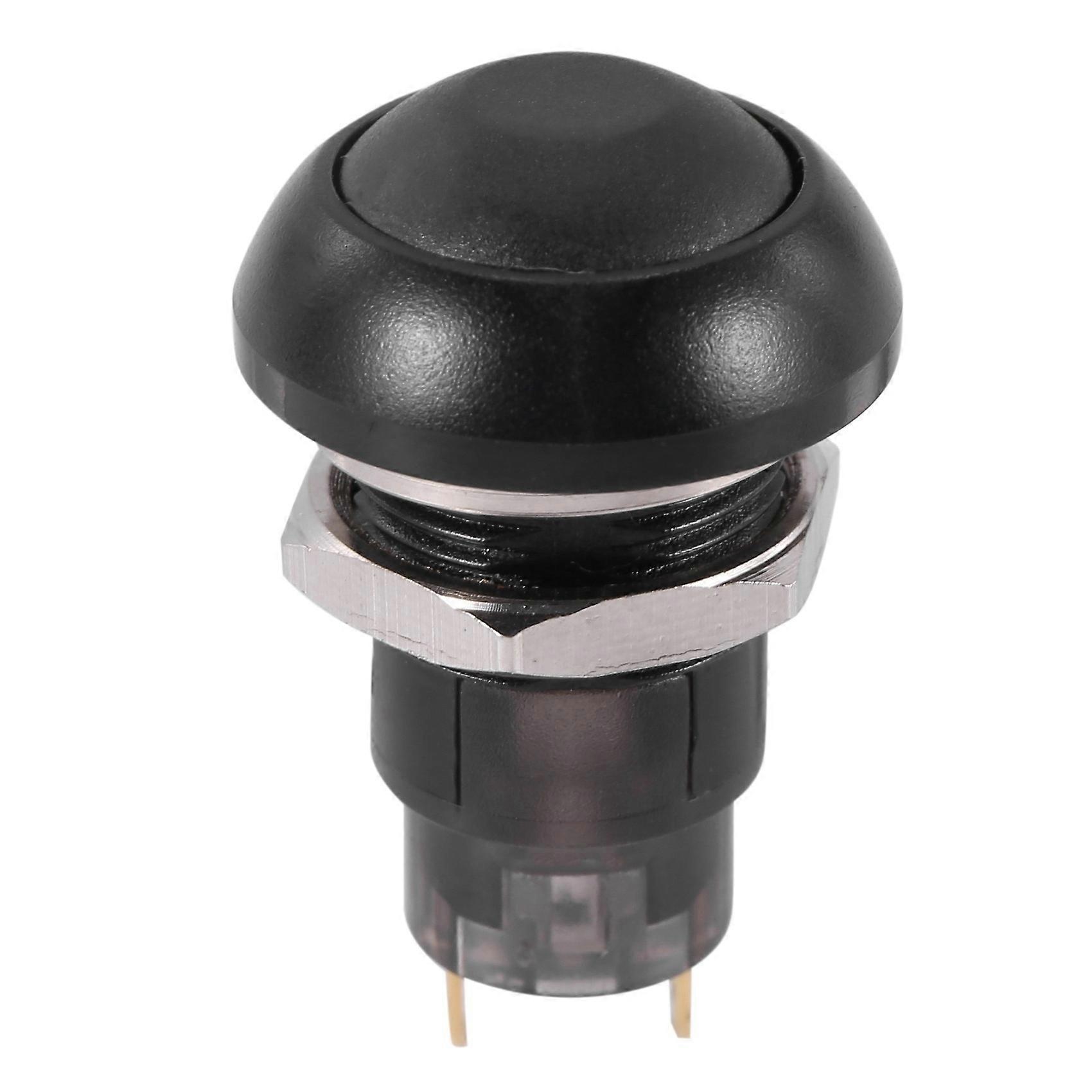 On-Off Latching Waterproof 12mm Push Button Switch SPST 2A IP67  Black