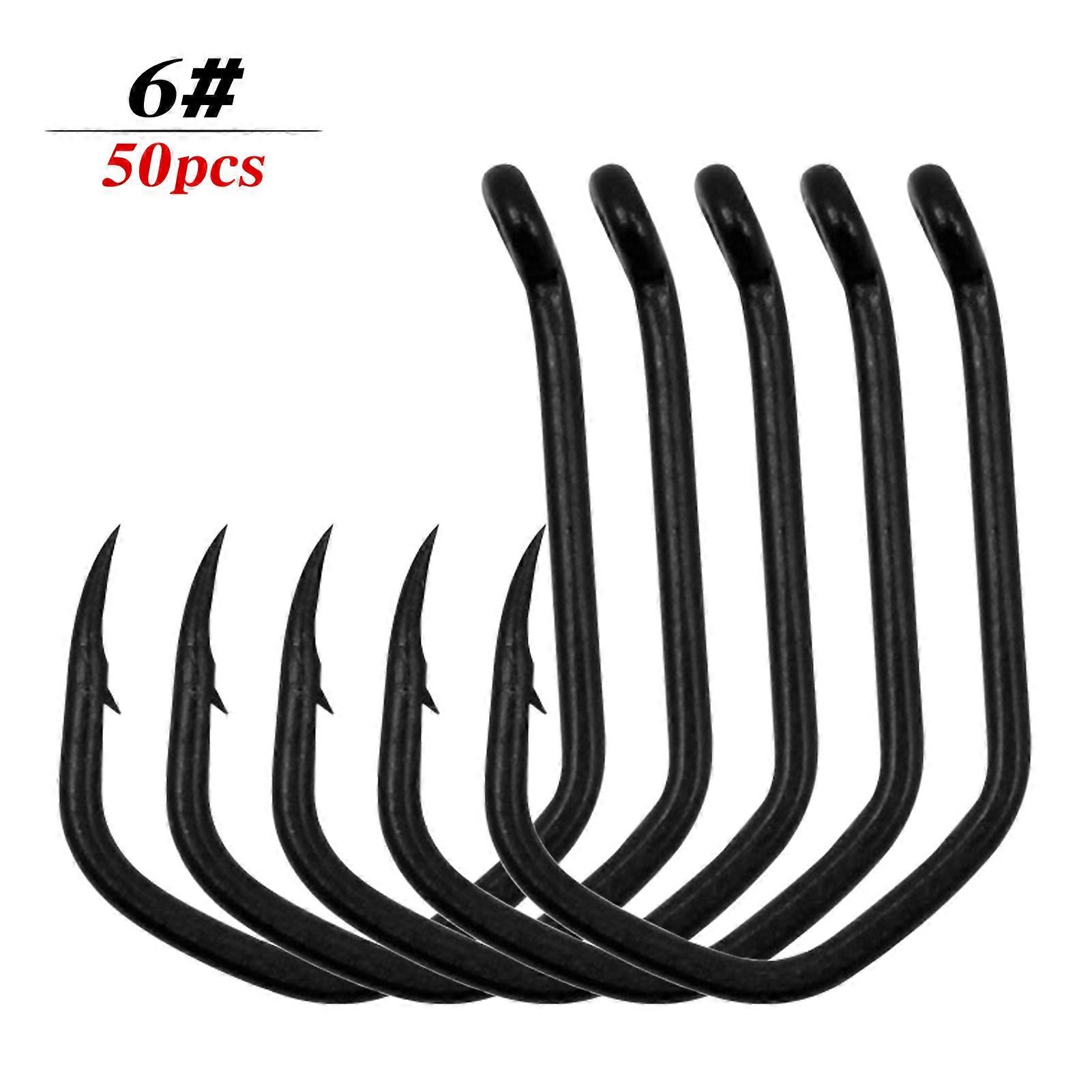 50pcs Fishing Hooks High Carbon Steel Barbed Hooks Extra Strong Hooks