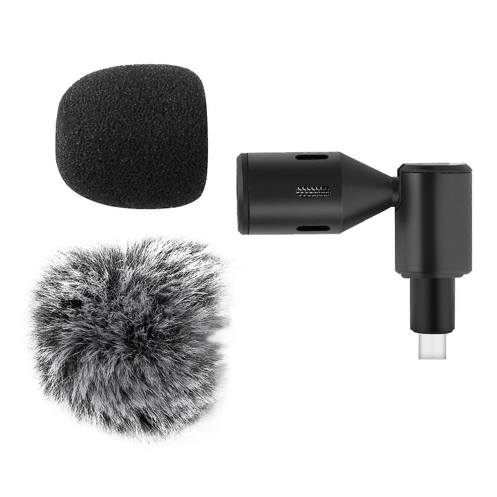 Mini Plug-in Smartphone Microphone Cardioid Pickup Type-C 90 Adjustable Live Streaming Vlog