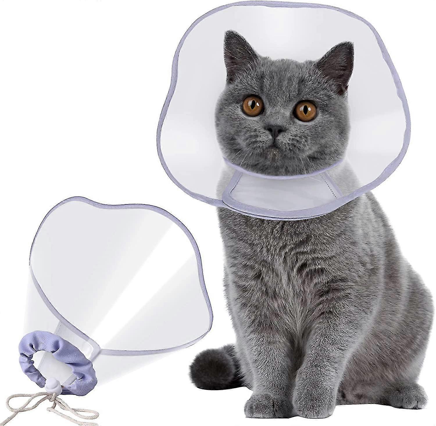 Cat Cone, Cat Cones Stop Licking Scratching, Cats Soft Cone After Surgery With Drawstrings For Cats To Recovery Wound