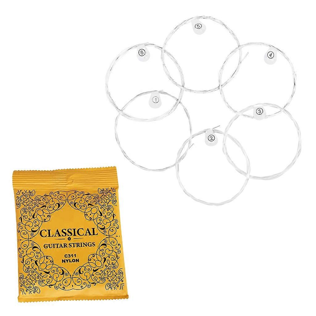 6Pcs Acoustic Guitar Strings Nylon Core Classical Guitar Strings Set .028-.043