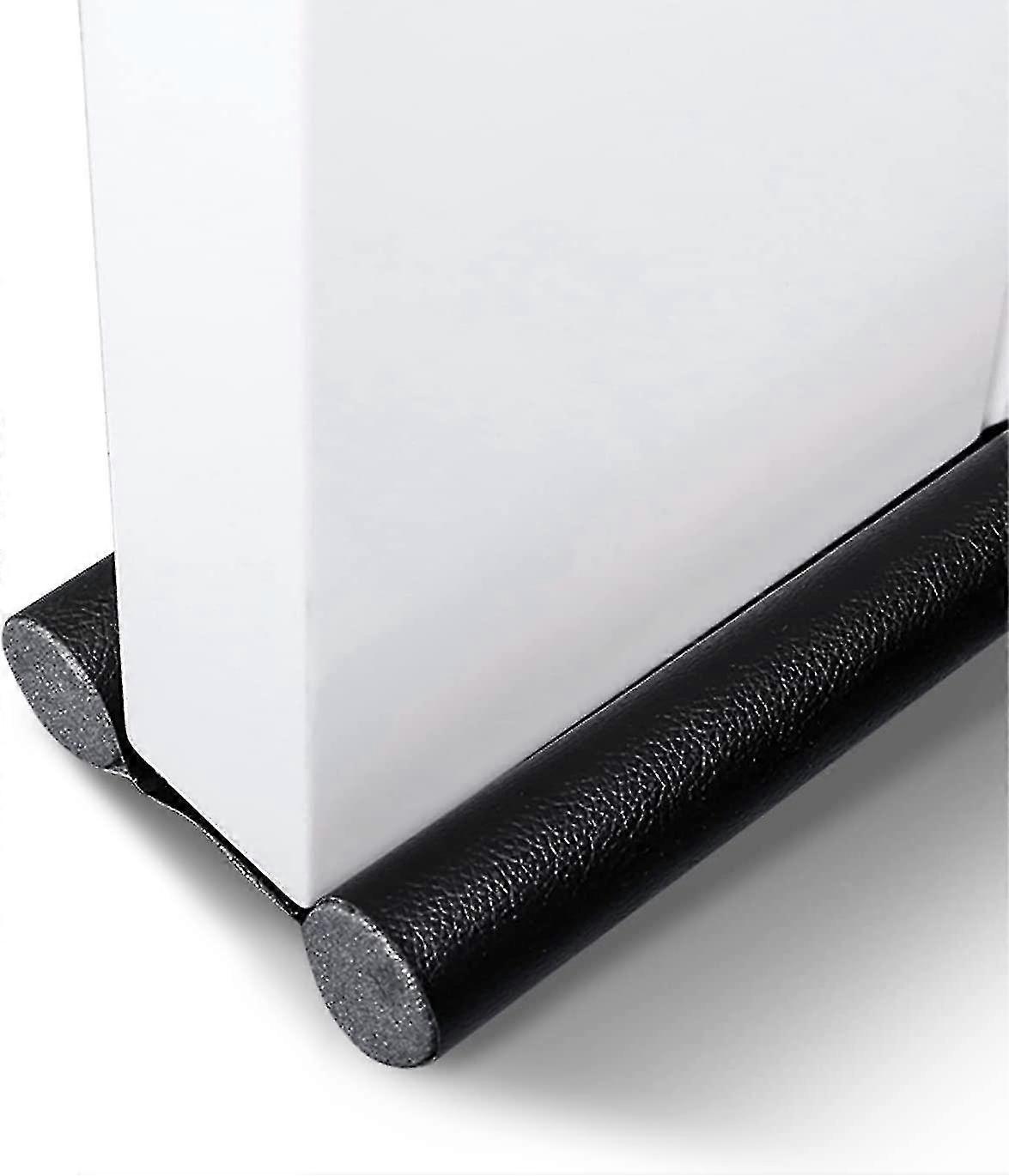Double Insulated Door Bottom, Draft Excluders And Leather Insulation, Double Door Insulation Protection Against Wind, Dust, Insects 93*11*3cm (black)