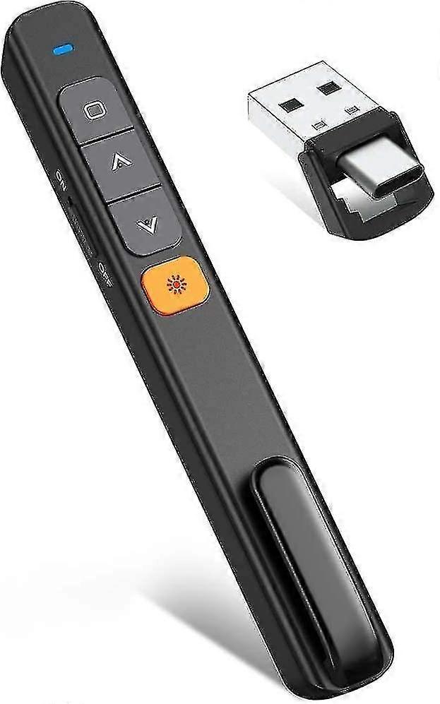 Wabjtam Ppt Remote Presentation Presenter Laptop Clicker Pointer Slide Advancer With Hyperlink Volume Controlblack1pcs)