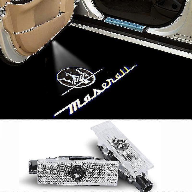 2pcs καλώς ορίσατε φώτα για Maserati Ghibli Levante Levante Quattroporte οδήγησε λέιζερ προβολέα φώτα λογότυπο πόρτα φώτα λάμπα H στυλ
