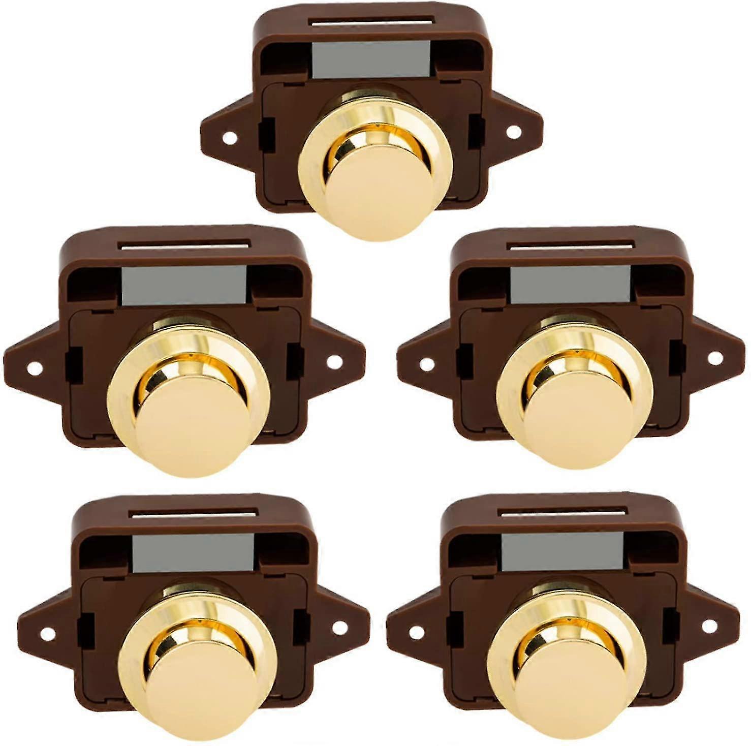 5pcs Keyless Push Button Catch Door Knob Lock For Rv Caravan Cabinet Boat Motor