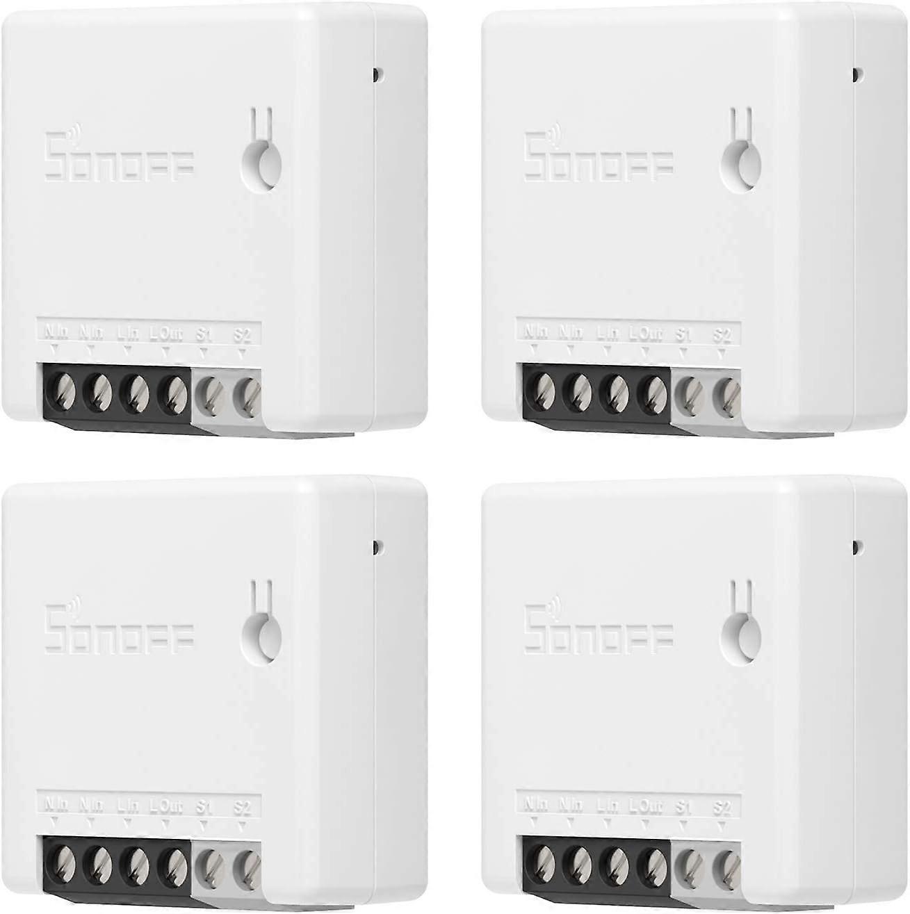 Mini 4pcs DIY Smart Switch, App Control, ZigBee3.0 Protocol, Sonoff ZBBridge/Amazon Hub/Samsung SmartThings Hub/Philips Hue Hub Required