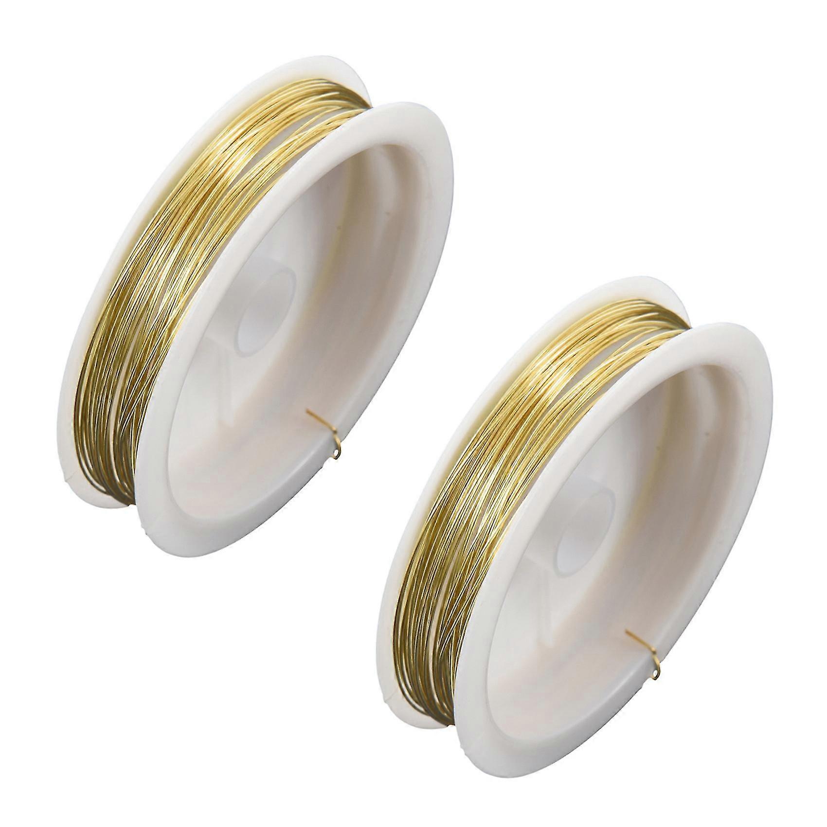 2x Coloured Brass Wire Gold 9m X 0.5mm