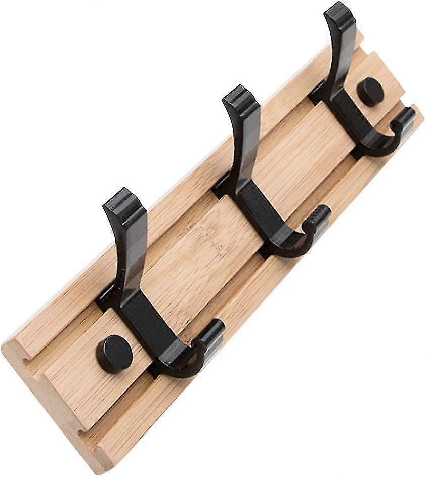 Coat Hooks,3 Hooks-style Zinc Alloy And Bamboo Movable Wall Mounted Floating Racks,space-saving Hanger With Retractable Hooks,hooks For Hanging Coats