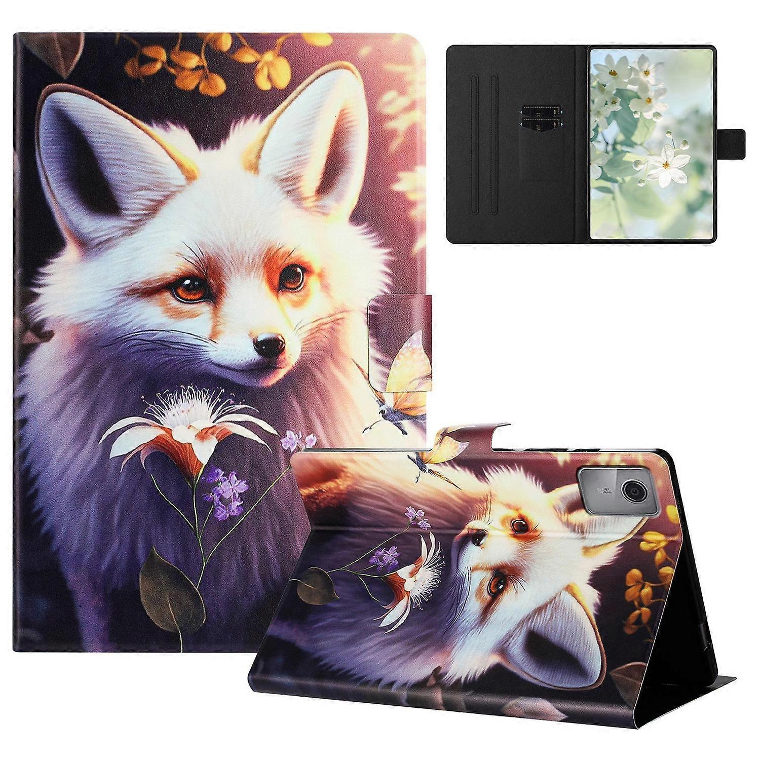 For Lenovo Tab M11 TB-330FU Case Pattern Printed Stand Litchi Texture Leather Tablet Cover with Card