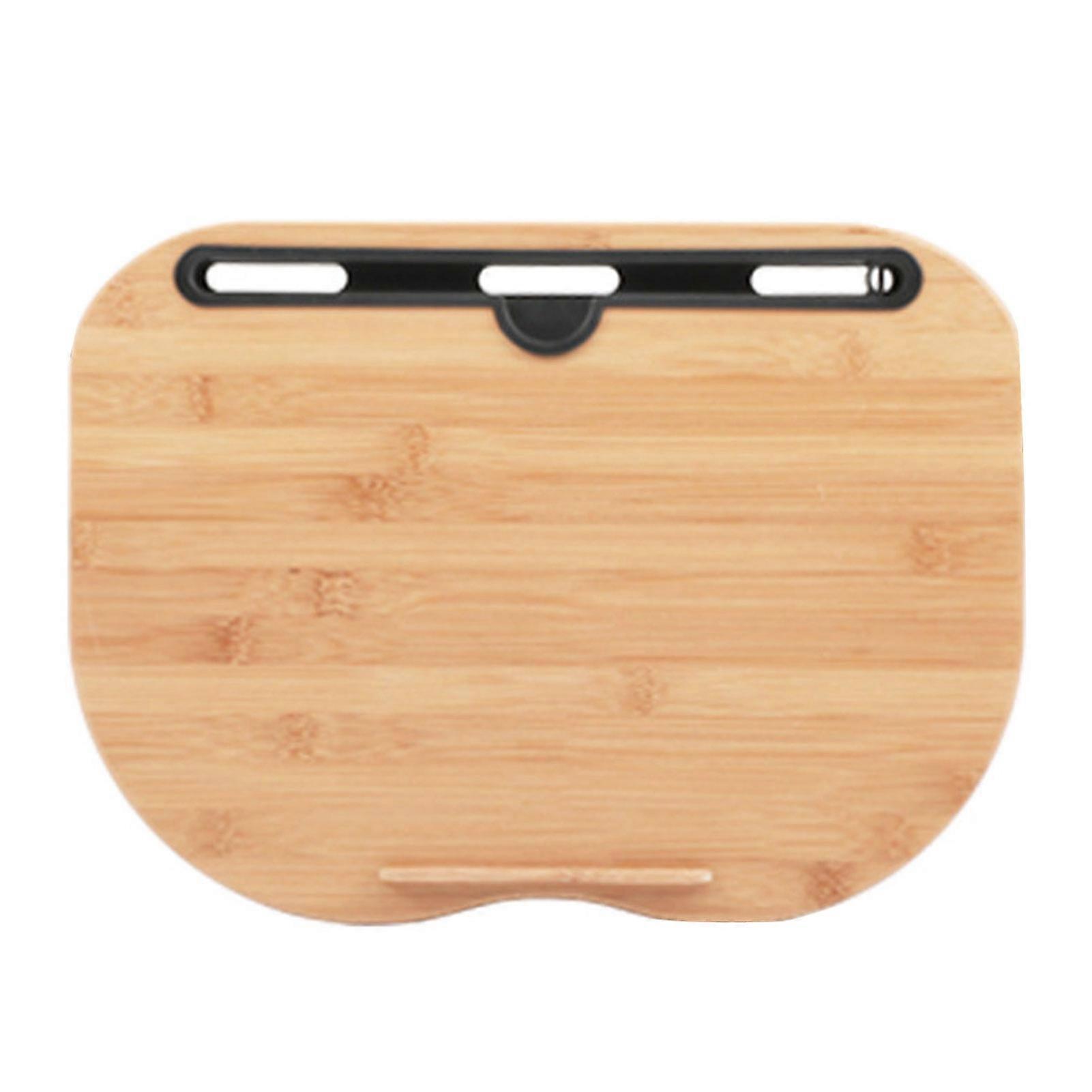 Bamboo Bed Table with Cushion Base Anti-Slip Plugs Laptop Tablet Folding Desk Sturdy Natural Bamboo Surface Bed Tray