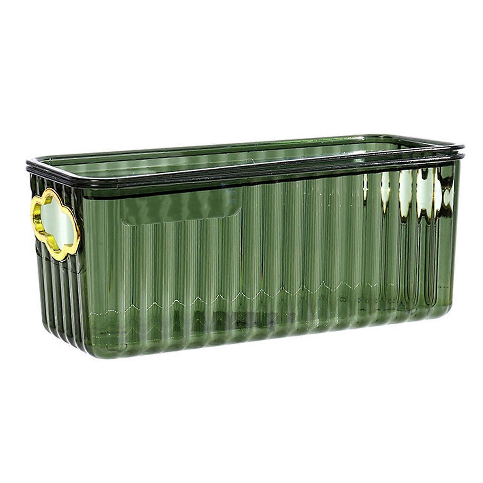 Storage Box with Lid Large Capacity Visible Light Luxury Desktop Snacks Cosmetics Beauty Egg Case Household Supplies KAESI