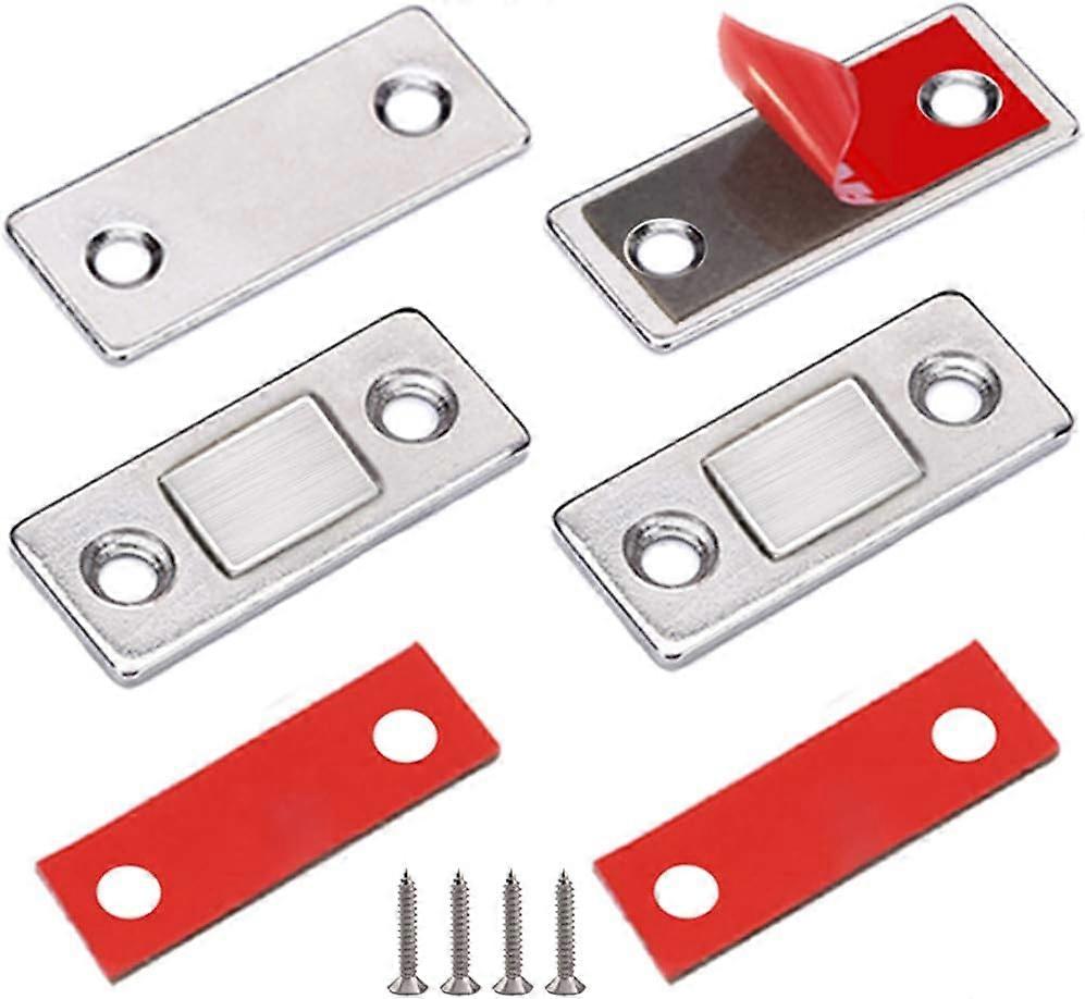 Magnetic Latch Magnet Cabinet Door 2 Pieces Very Thin Magnetic Latch to Stick Magnet Adhesive Closure Powerful Magnet for Sliding Door Drawers Magneti