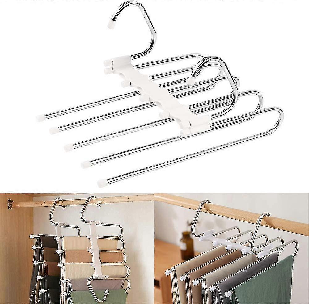 White Multi-piece Trouser Rack, 2-piece Trouser Rack Space Saving Hanger