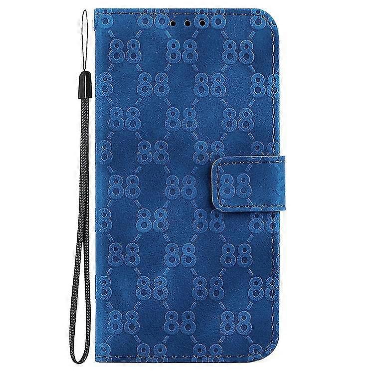 Compatible with Iphone 15 Double 8-shaped Embossed Leather Mobile Phone Case