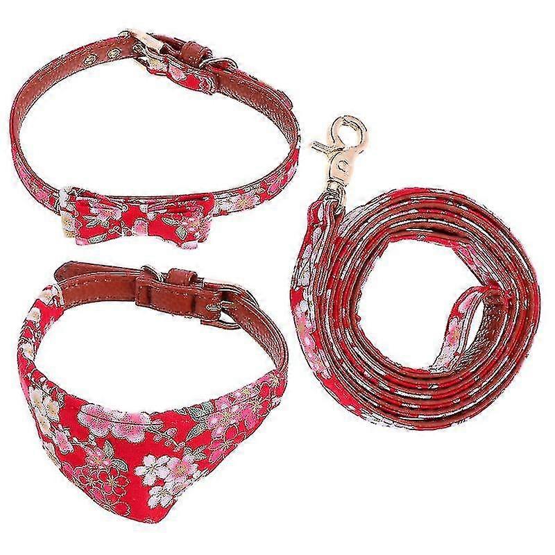 3pcs Pet Collar Leash Triangle Towel