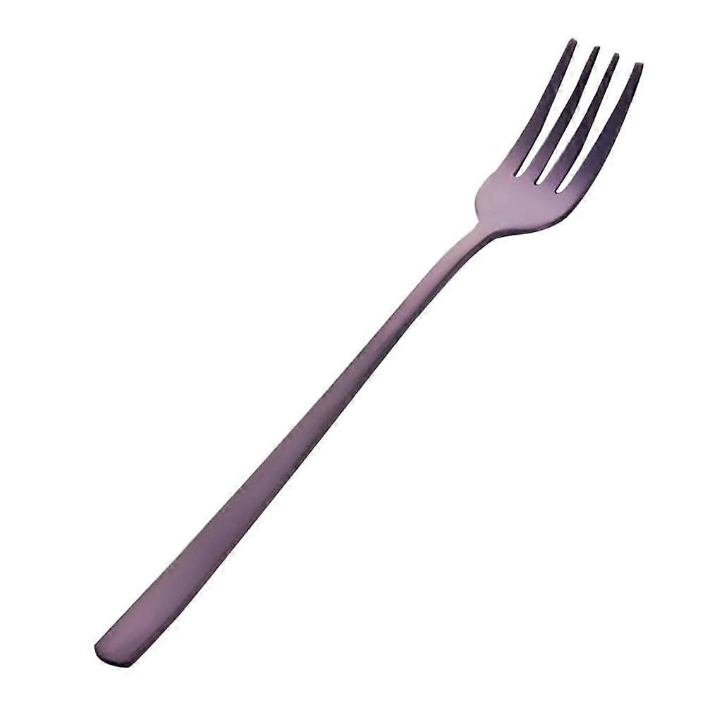 Stainless Steel Long Handle Table Dinner Fruit Fork Tableware Purple