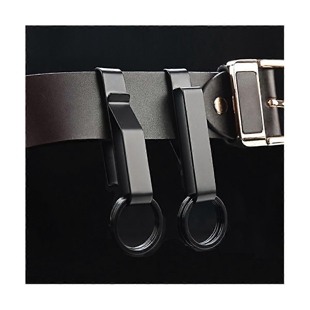2 Sets Duty Belt Key Holder, Belt Key Clip, Stainless Steel Stealth Belt Loop Key Ring Holder with