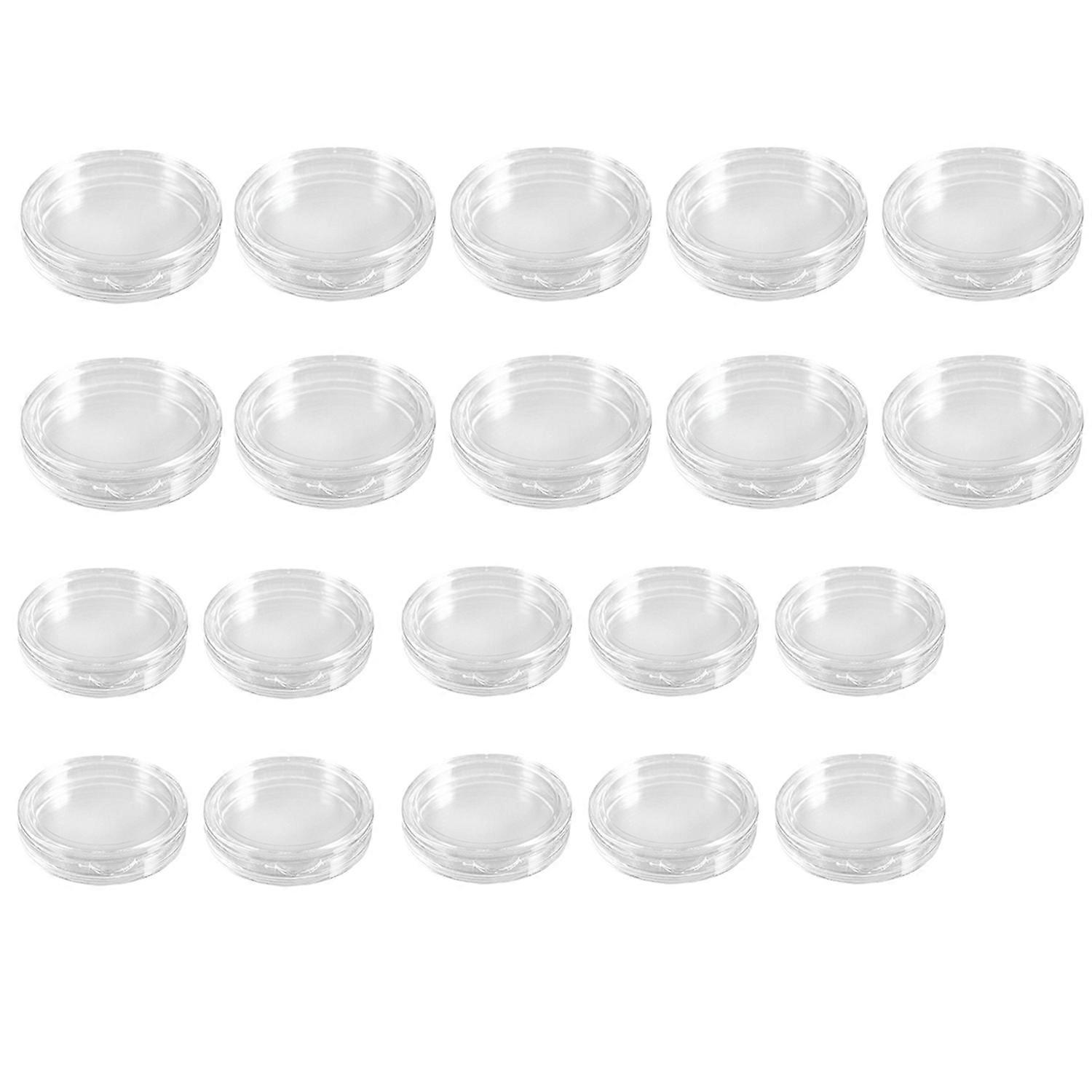 20 Pcs Transparent Small Plastic Coin Box 18mm & 35mm