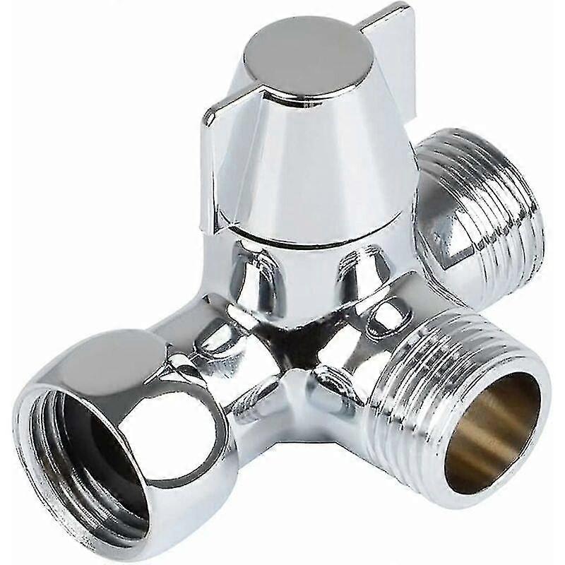 Solid Brass 3 Way Valve, 3 Way Diverter Valve Switch, 3 Way Shower Diverter Valve, G1/2" T-Adapter Valve, For Shower, Hand Shower And Diverter Shower