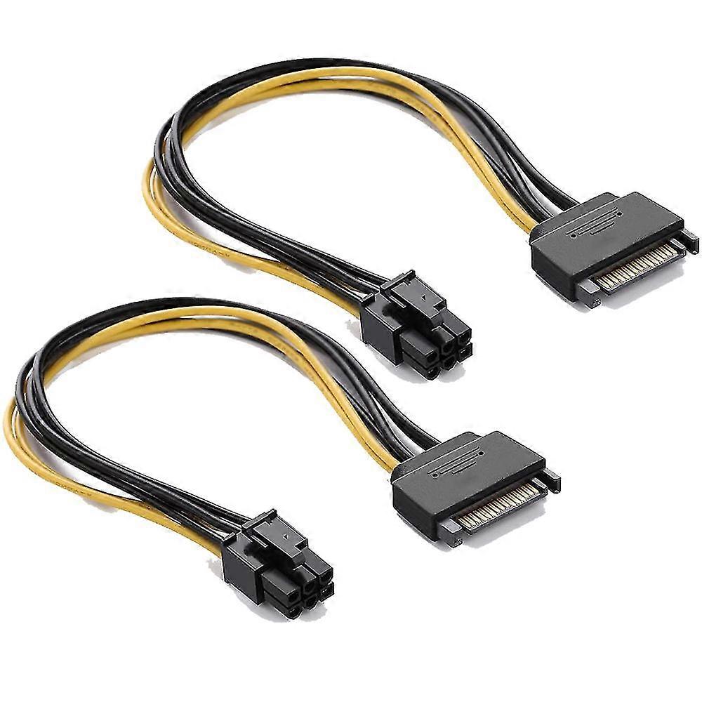 Sata Power Cable Sata15 Pin To 6 Pin Pci Graphics Video Card,2pcs