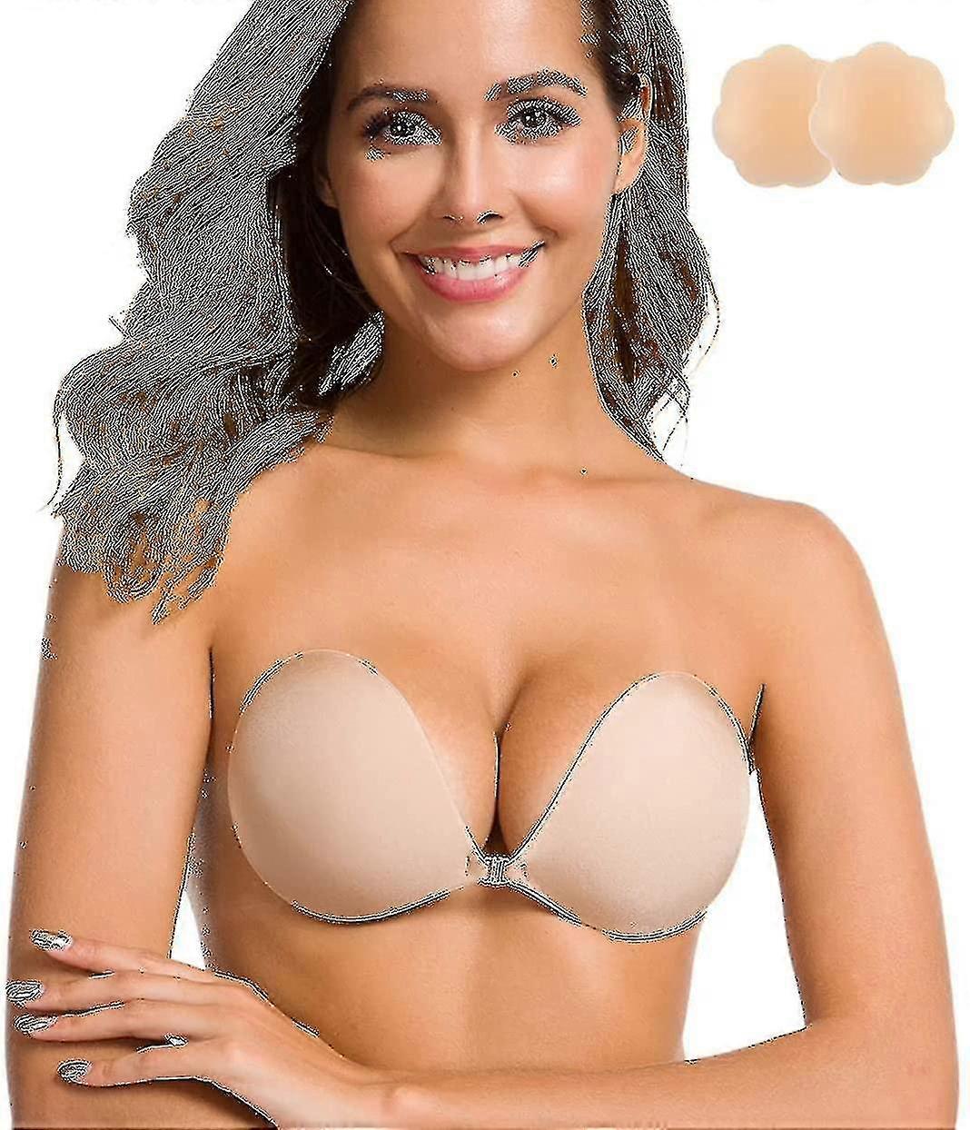 Adhesive Bra Strapless Sticky Invisible Push Up Silicone Bra