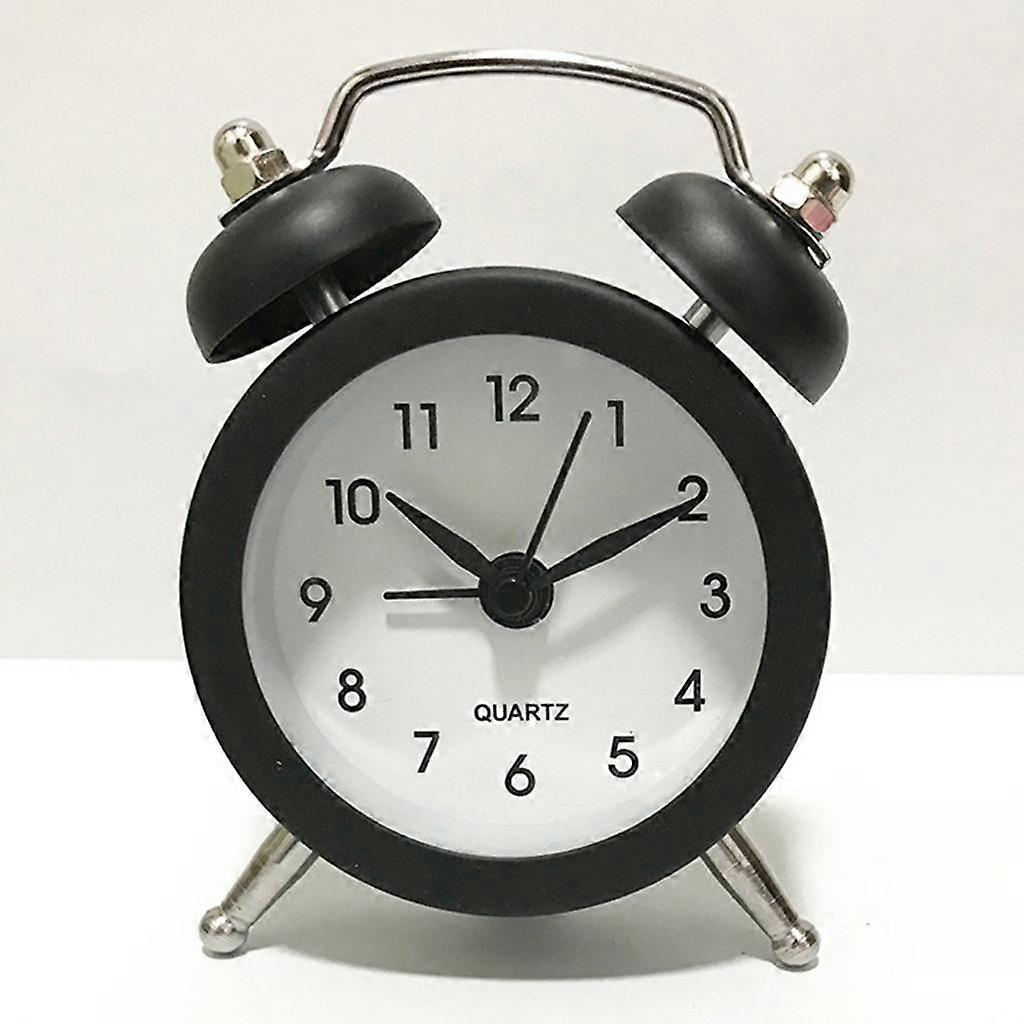 2x Home Office Outdoor Portable Mini Quartz Dial Number Round Desk Alarm Clock Choice Colors