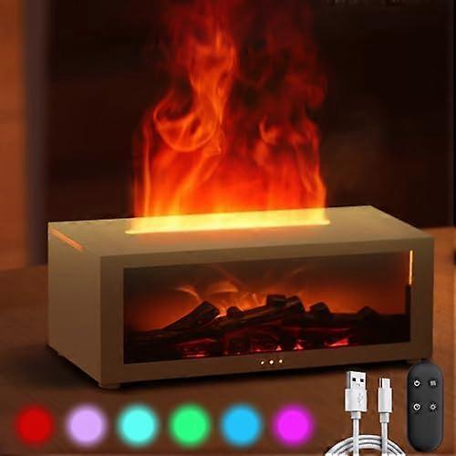 Essential Oil Diffuser with 7 Flame Effects,Humidifier with Timer and Remote Control, Light Changing, Portable, for Home and Office