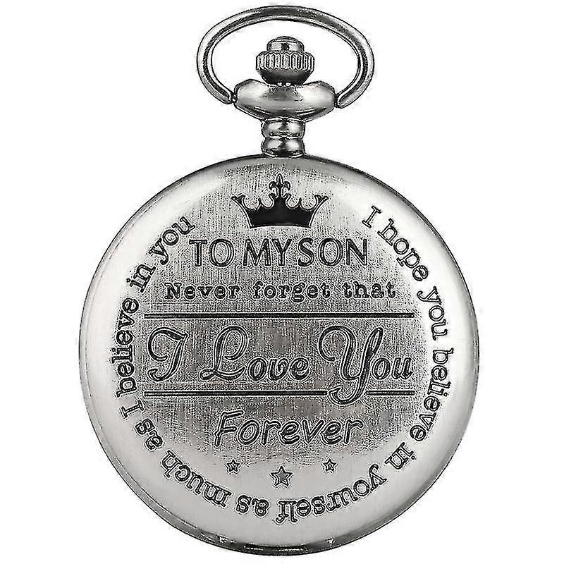 Gravírozott zsebóra fiának Szeretlek ajándékok anyától Apa születésnapi ajándéka Fob órák láncok Többszínű opcionális