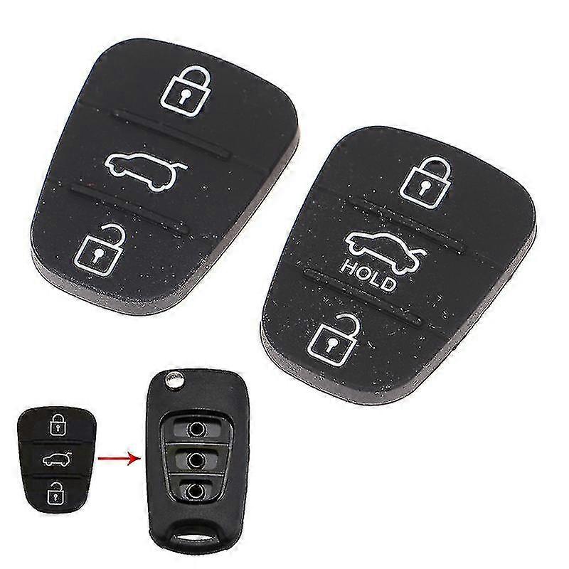Silicone 3 Button Key Pad Shell Replacement Key For Hyundai Kia Auto Keys Partd