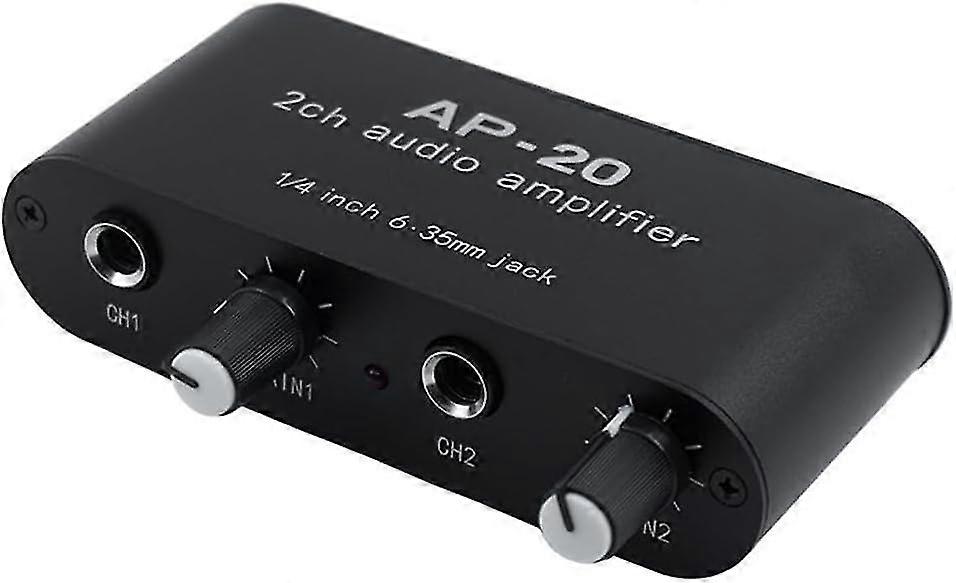 Zweikanal-Verstärker Mikrofonverstärker Kondensatormikrofon-Verstärker AP-20 für Live-Soundkarten-Lautsprecher-Vorverstärker