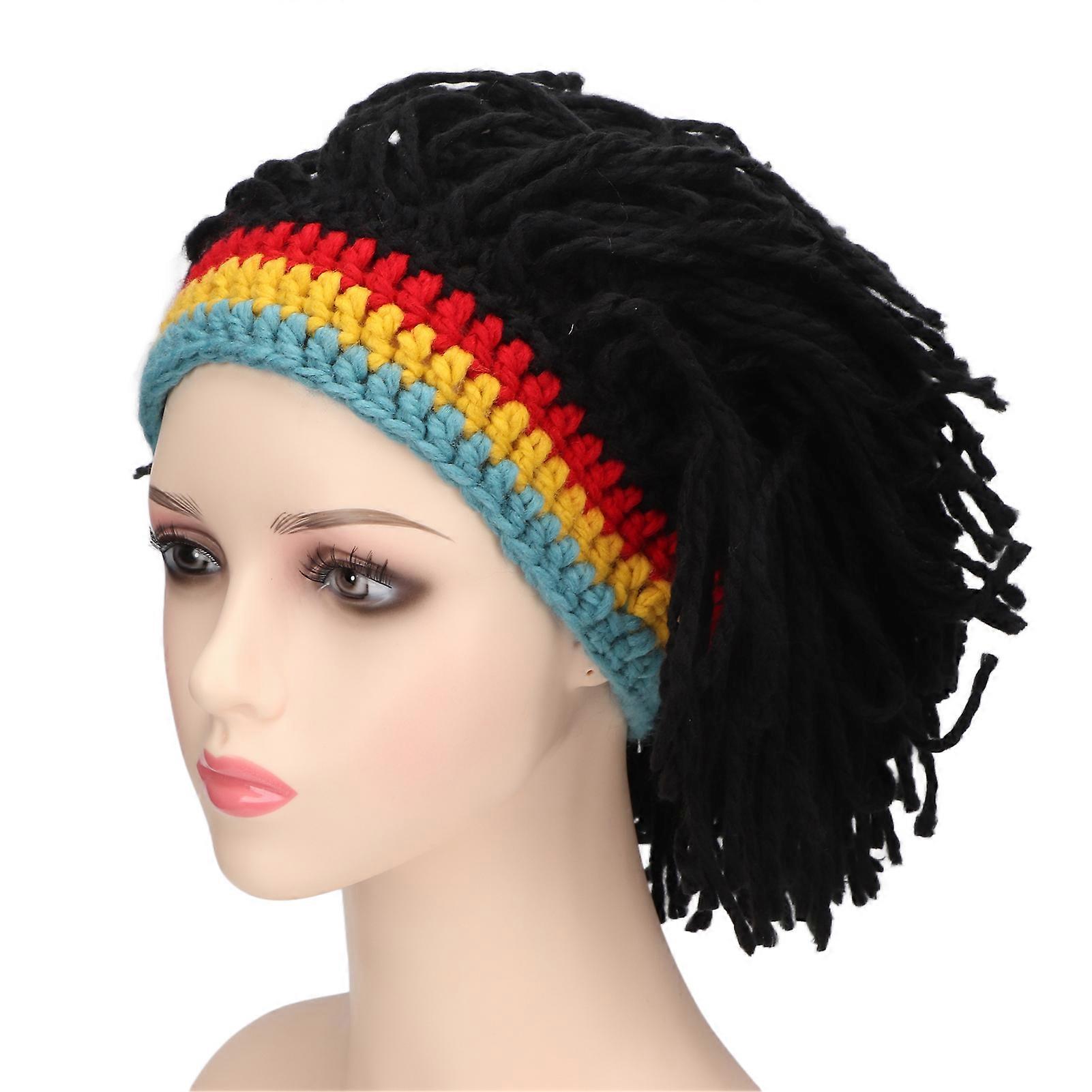 Funny Wig Hats High Elasticity Keep Warm Knitted Beanie Hat with Dreadlocks for Christmas Halloween