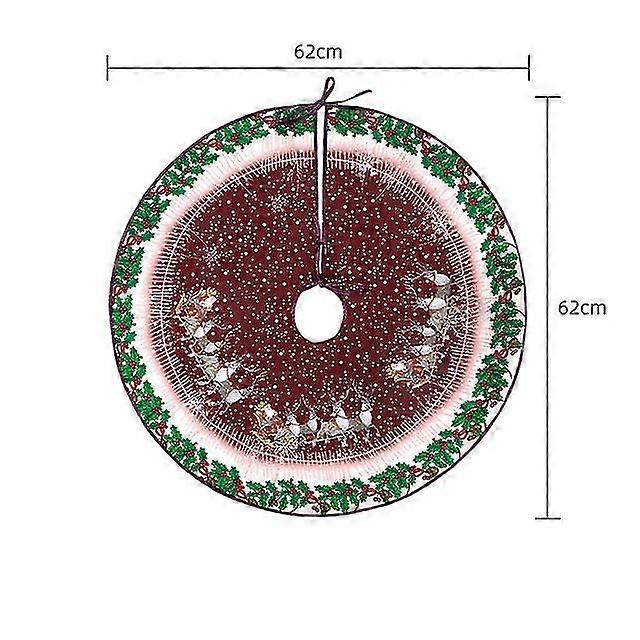 62cm Red Tree Skirts Santa Claus Elk Carpet Tree Skirt R Rats For Home New Year 2023