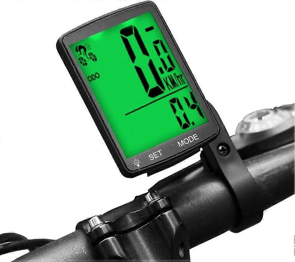  7.8 x 5 cmGreen LightWireless LCD Display Bicycle Speedometer Waterproof Pedometer Speedometer Auto Memory Temperature Measurement