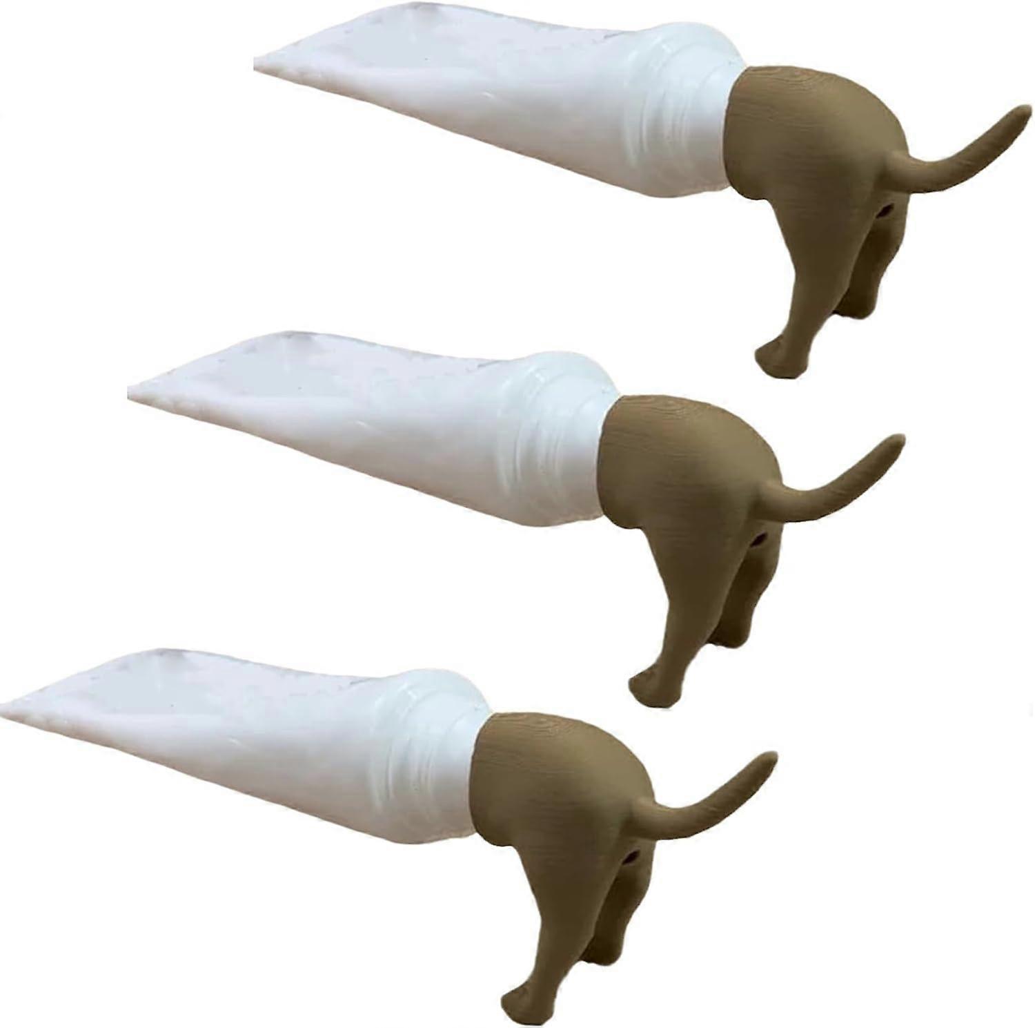 (Yellow-Brown)3 Pcs Closure Toothpaste Caps Silicone Toothpaste Cap Toothpaste Squeezer Cover Cap Toothpaste Dispenser Toothpaste Squeezer Toothpaste 