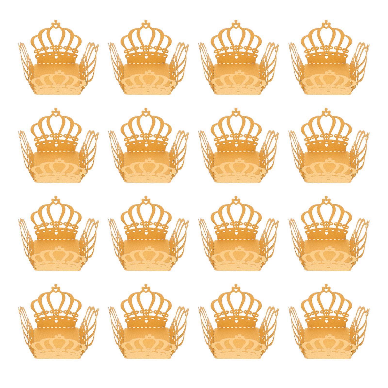 50Pcs Decorative Chocolate Paper Tray Crown Shape Chocolate Wrapping Paper Dessert Paper Tray