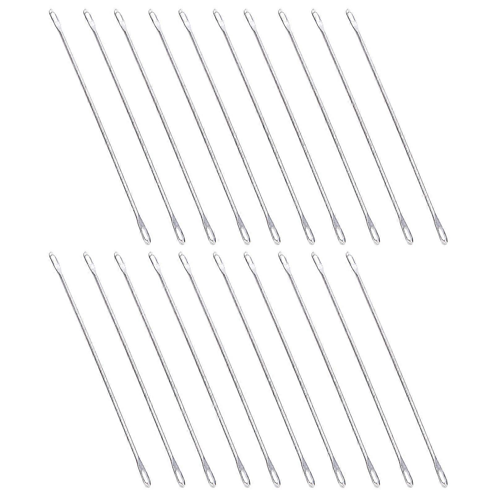 20 Pcs 9cm Long Metal Double Eye Transfer Needle for Knitting Machine