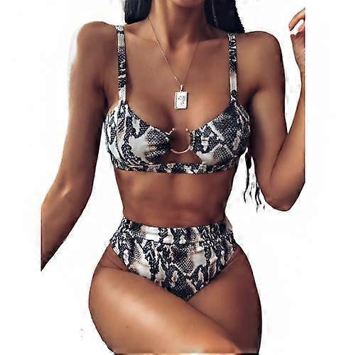 Frauen Leopard Bikini Set, Push Up Badeanzug