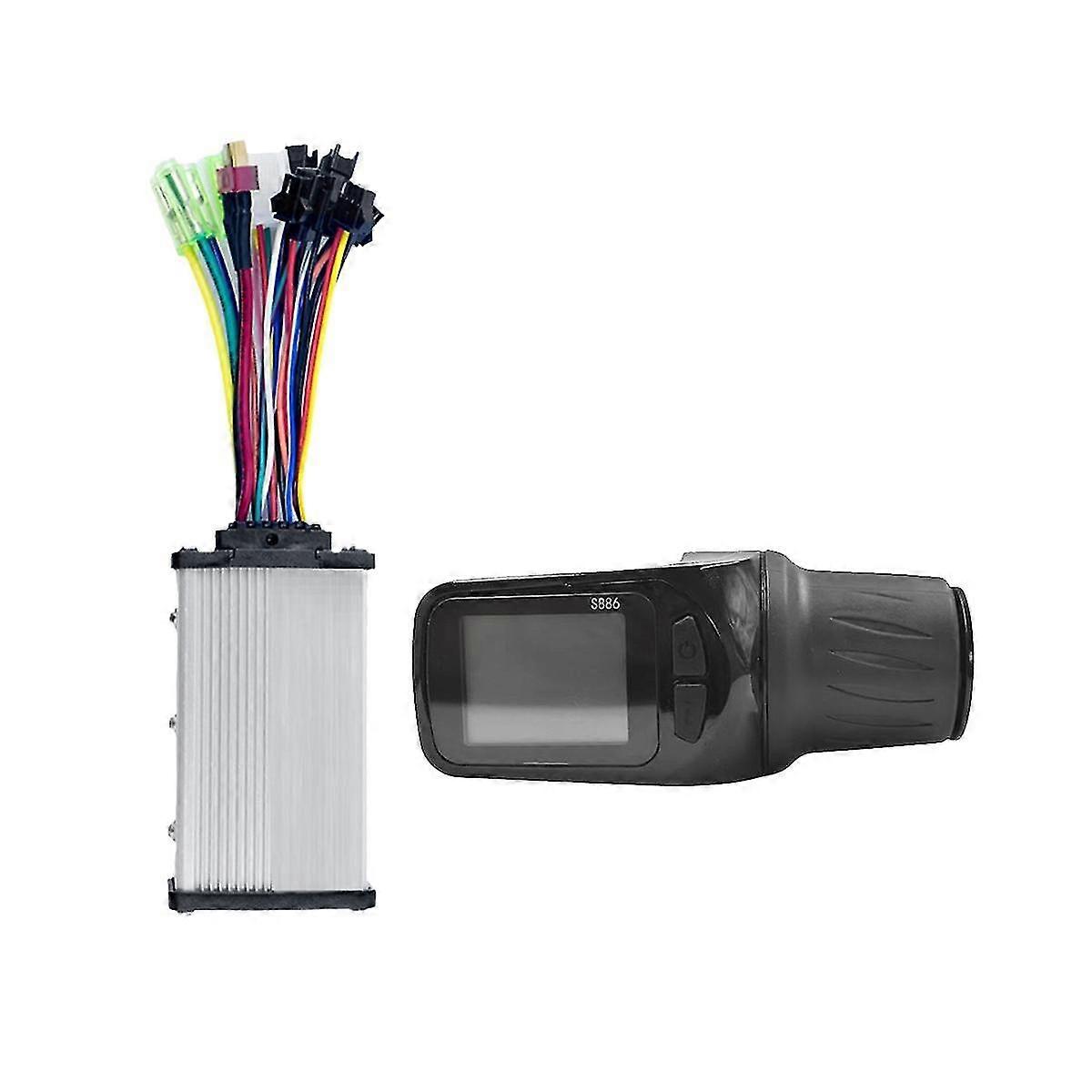 24v 36v 48v 60v S886 Ebike Lcd Display Adjust With Twist Throttle+36v 350w Sine Wave Controller For E-scooter 5pin