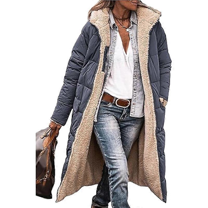 Cappotti invernali da donna Giacche lunghe con cappuccio in pile fuzzy
