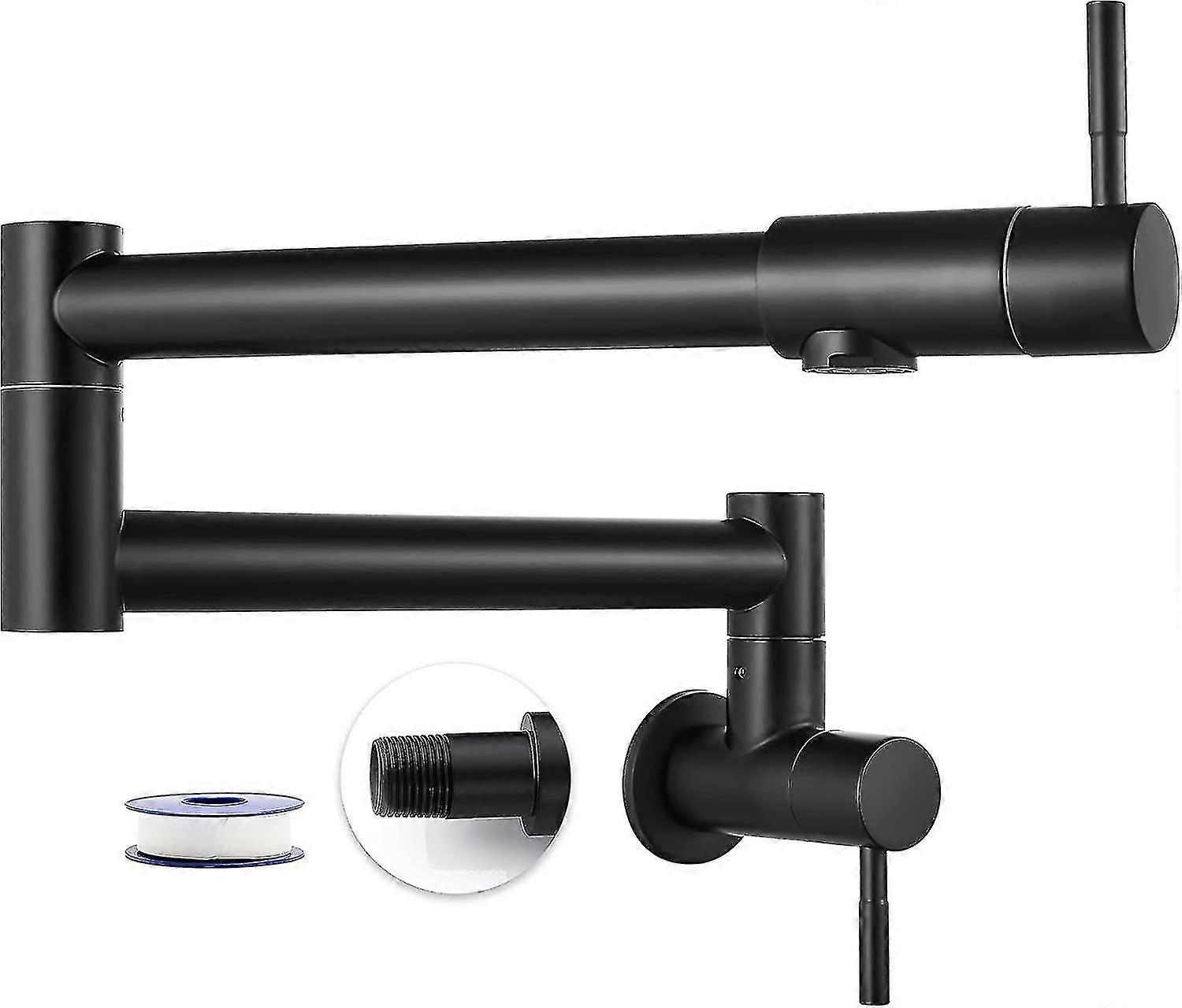 Tencere Dolgu Musluk Paslanmaz Çelik Ticari Duvara Monte Mutfak Lavabosu Musluk Katlanır Tek Delikli Gerilebilir İki Kulp