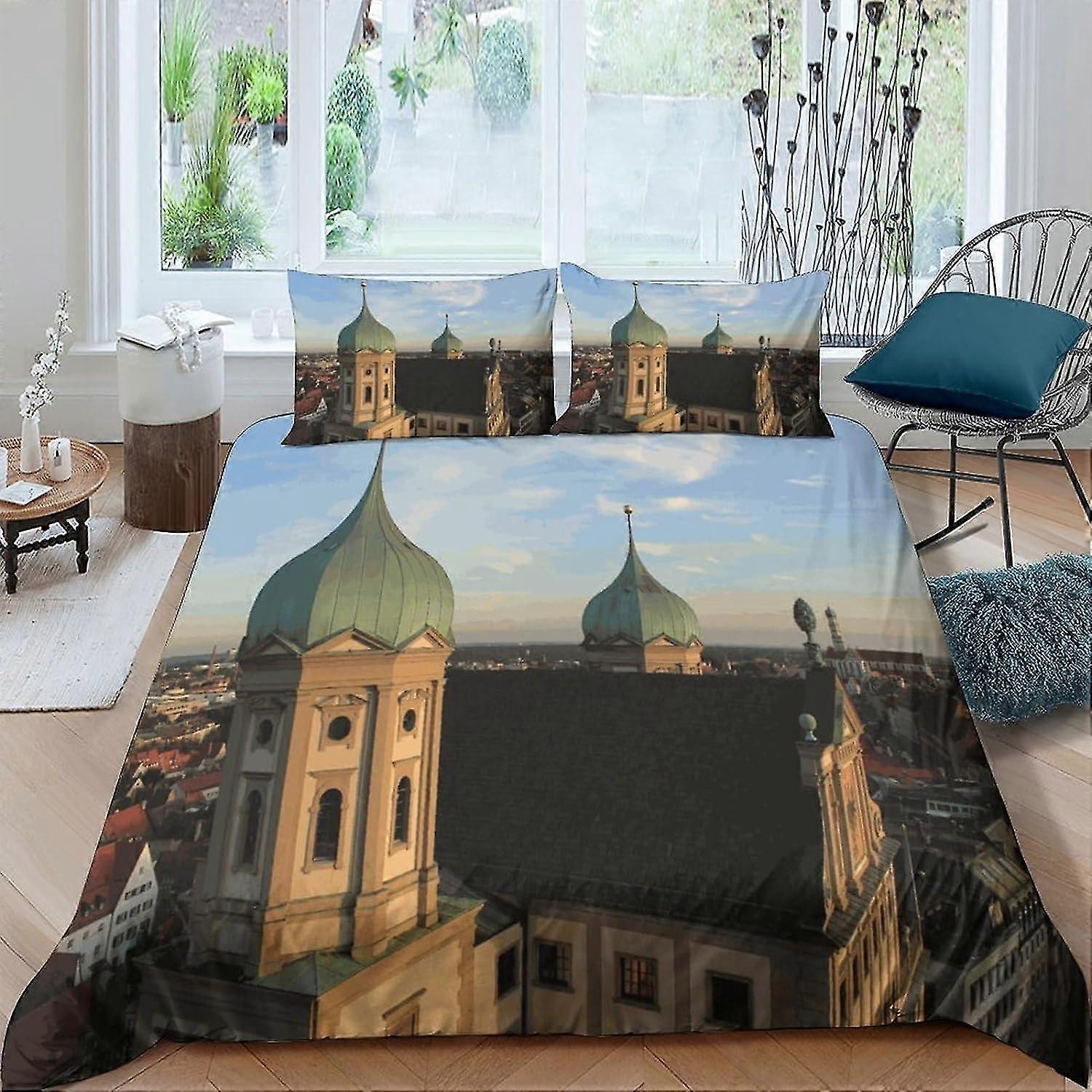 o3268 ملاءات السرير Augsburg3D تأثير غطاء لحاف للأطفال والكبار المطبوعة ستوكات أوغسبورغ غطاء لحاف مع أكياس وسادة لحاف Beddin