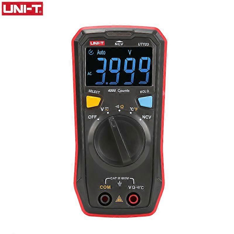 UNI-T Auto Range Mini Digital Multimeter Temperature Tester UT123 UT123D Data AC DC Voltmeter Pocket Voltage Ampere Ohm Meter