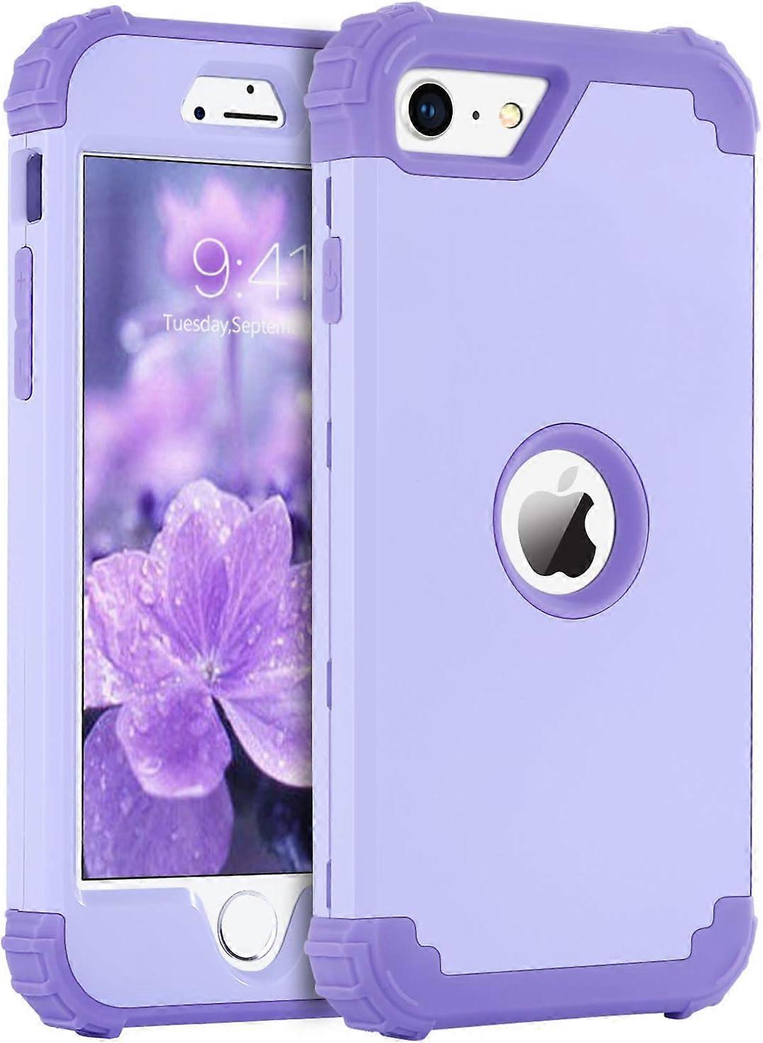 TIANYING for iPhone SE 2022 Case and iPhone SE 2020 Case, Heavy Duty 3 in 1 Full Body Rugged Shockproof Hybrid Hard PC Soft Rubber Case for iPhone SE
