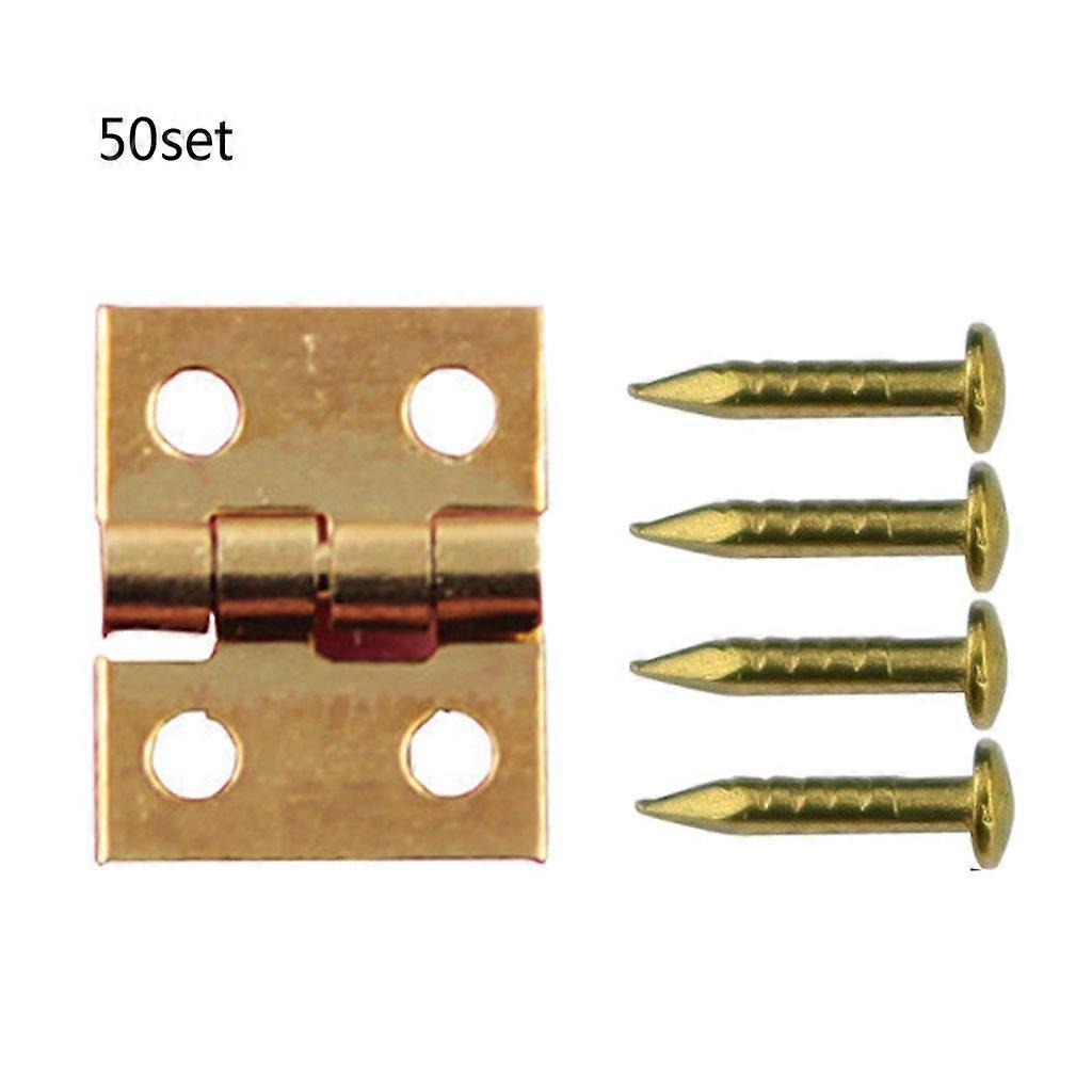 50 Pcs Copper Small Hinge Folding Hinge Light Duty Furniture Hinge Rustproof