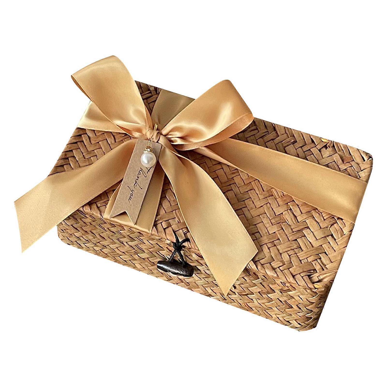 Woven Rectangular Basket Bins Household Organizer Box 4 Styles to Choose