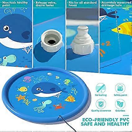 Tapis Enfant Jet Jeux d'eau, 65/165cmTapis de Pulvérisation d'eau Jeux d Eau Piscine Exterieur