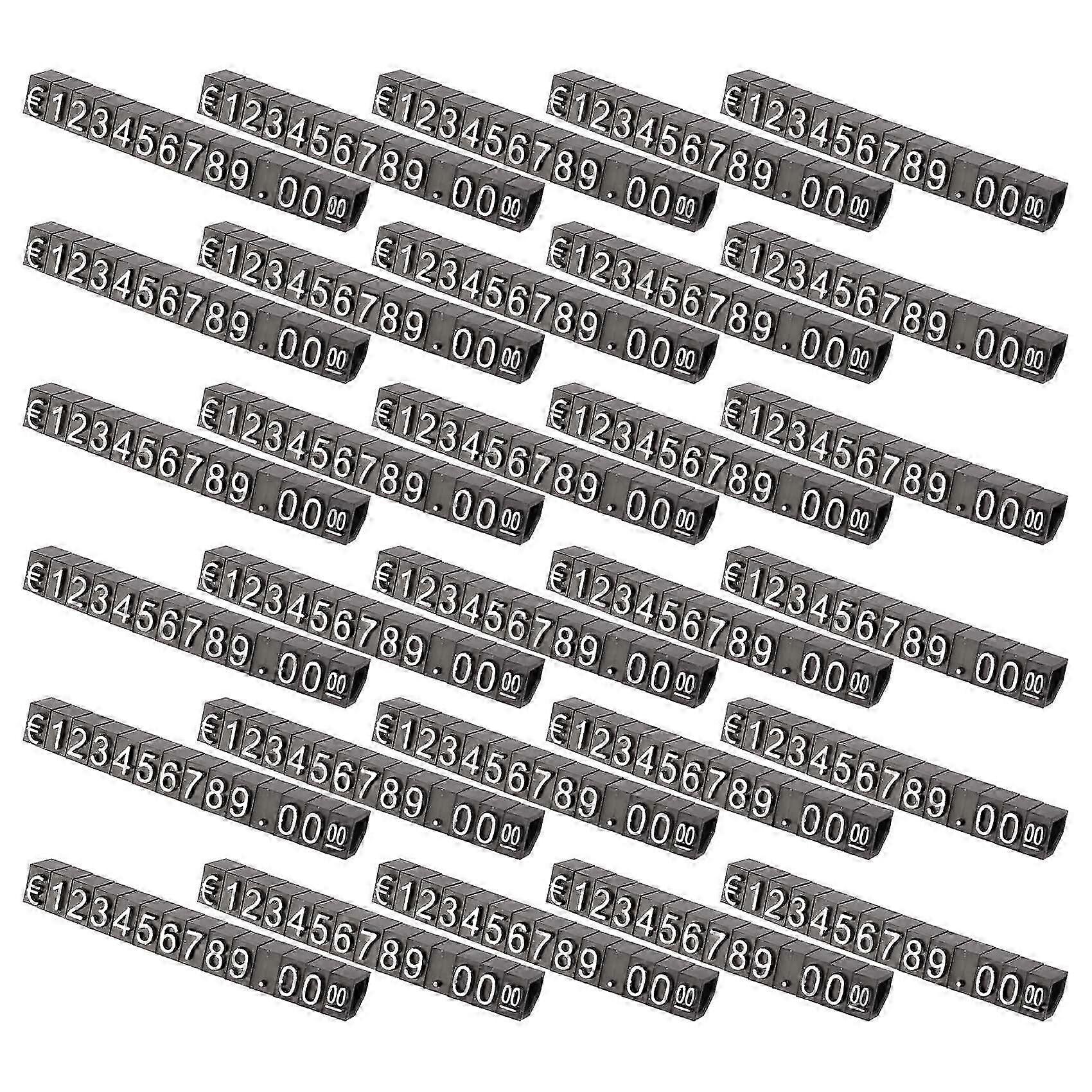 30Sets Plastic Cubes Price Display Tags Adjustable Number Stand Frame Label Shop