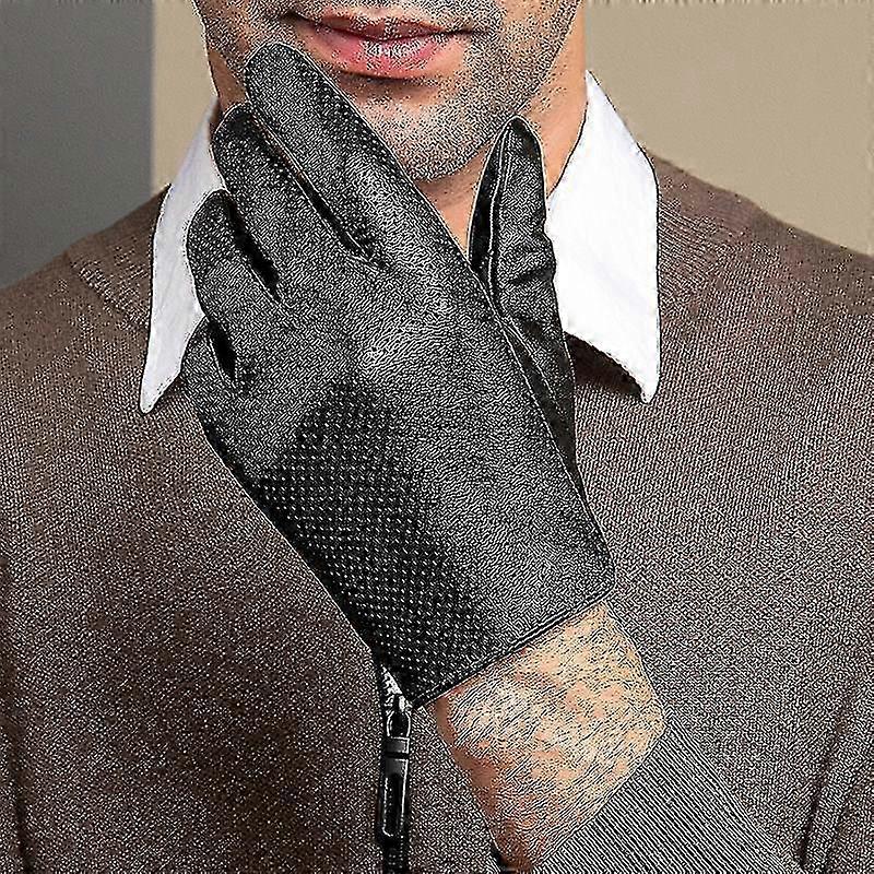 Schaffell-Lederhandschuhe Herren Fahrhandschuhe Dünner atmungsaktiver Touchscreen Männliche Fäustlinge