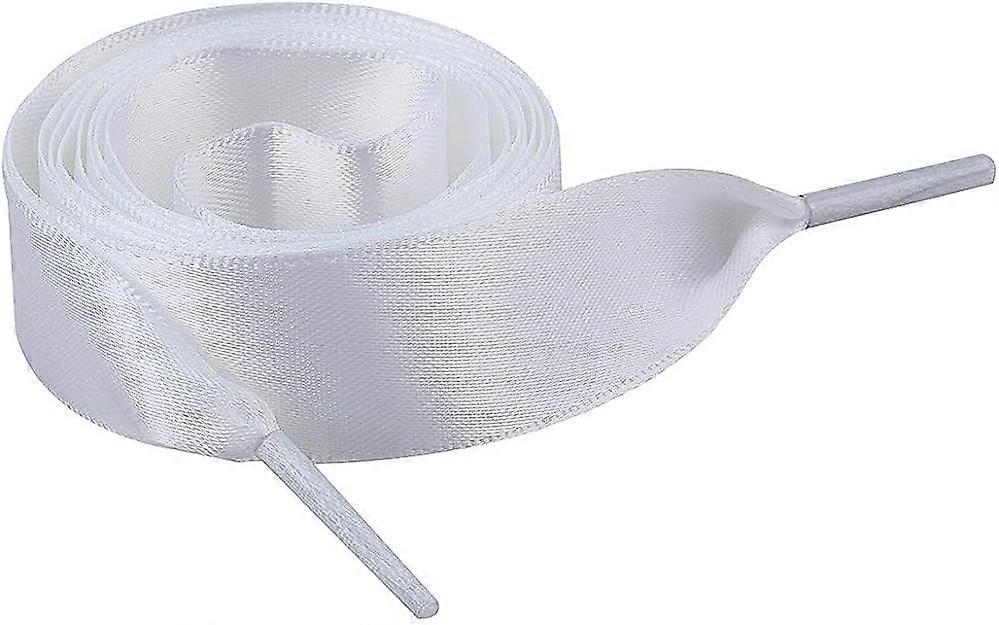 3 pairs of flat silk ribbons (white) with shoelaces 2cm wide and 120cm long, suitable for trainers' ballet shoes